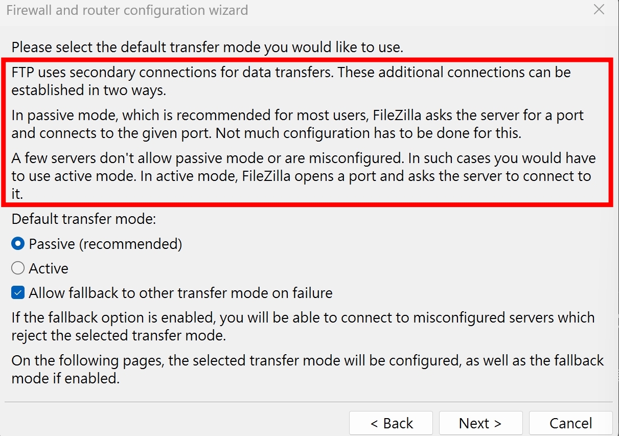 fileZilla-client-mode